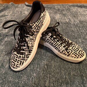 Men's Balmain B-Court Monogram Jacquard White/Black Sneakers - US 10 VGUC!